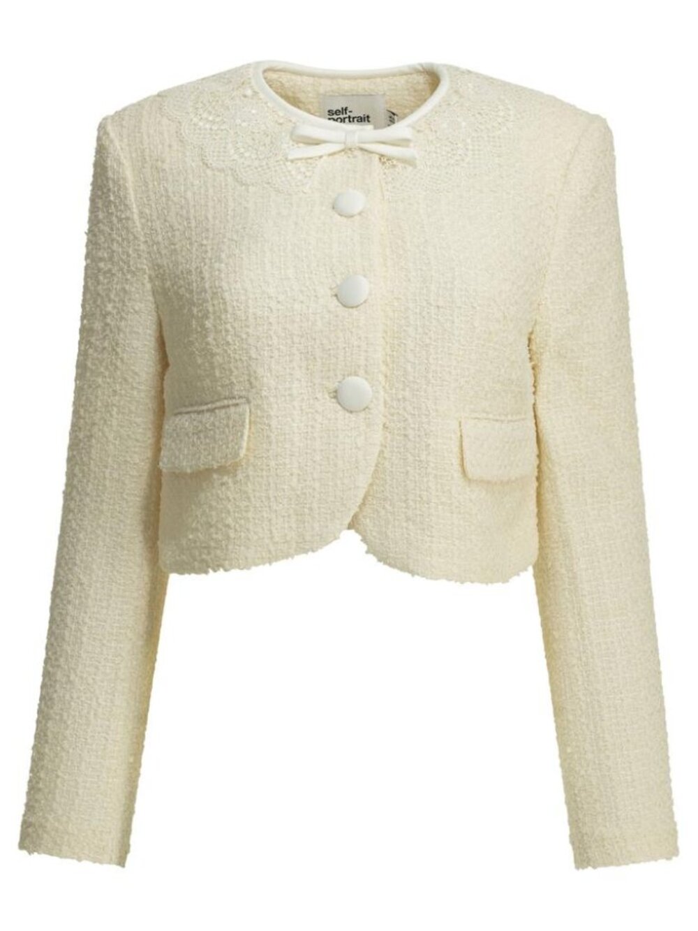 Self-Portrait Bouclé Blazer With Lace Details Tag Size 6 Women